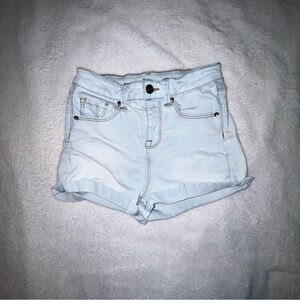 High Rise Light Blue Shorts